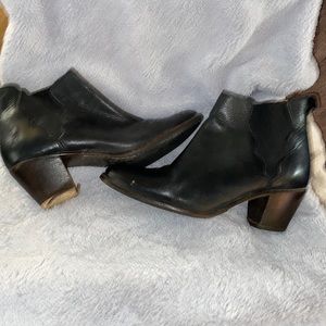 Frye black leather ankle boots